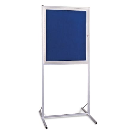 United Visual Products Sliding Door Indoor Enclosed Corkboard, 4 UV9025ACS4824-BLACK-BLACK